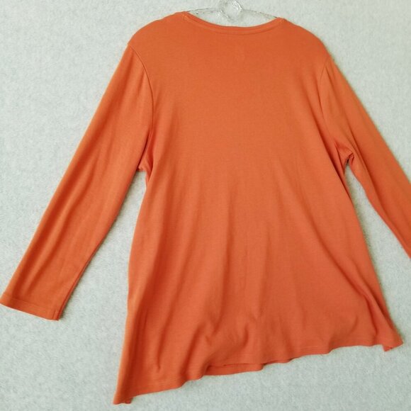 J Jill Perfect Pima M Side Button Tee Tunic Stretch Top Pullover Comfy Casual - Picture 10 of 13